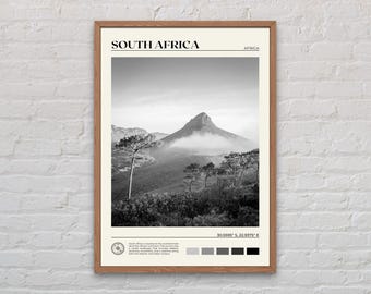 Noir et blanc, impression Afrique du Sud, art mural Afrique du Sud, affiche Afrique du Sud, photo Afrique du Sud, décoration murale Afrique du Sud, Le Cap