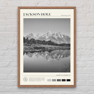 Noir et blanc, impression Jackson Hole, art mural Jackson Hole, affiche Jackson Hole, photo Jackson Hole, décoration murale Jackson Hole, Wyoming