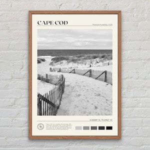 Czarno-biały, nadruk z Cape Cod, sztuka ścienna z Cape Cod, plakat z Cape Cod, zdjęcie z Cape Cod, wydruk plakatu z Cape Cod, wystrój z Cape Cod, Massachusetts