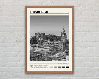 Blanco y negro, Impresión de Edimburgo, Arte mural de Edimburgo, Póster de Edimburgo, Foto de Edimburgo, Impresión de póster de Edimburgo, Decoración de Edimburgo, Escocia
