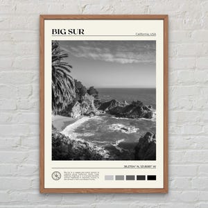 Black and White, Big Sur Print, Big Sur Wall Art, Big Sur Poster, Big Sur Photo, Big Sur Poster Print, Big Sur Decor, California Print