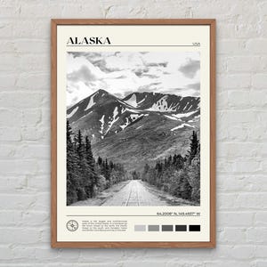 Black and White, Alaska Print, Alaska Wall Art, Alaska Poster, Alaska Photo, Alaska Poster Print, Alaska Wall Decor, United States Print