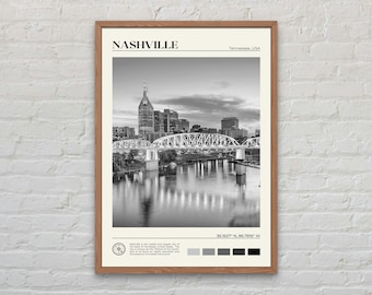 Black and White, Nashville Print, Nashville Wall Art, Nashville Poster, Nashville Photo, Nashville Poster Print, Nashville Wall Decor
