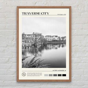 Black and White, Traverse City Print, Traverse City Wall Art, Traverse City Poster, Traverse City Photo, Michigan Wall Decor, USA Poster