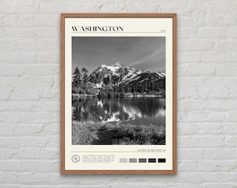 Black and White, Washington Print, Washington Wall Art, Washington Poster, Washington Photo, Washington Poster Print, Washington Decor