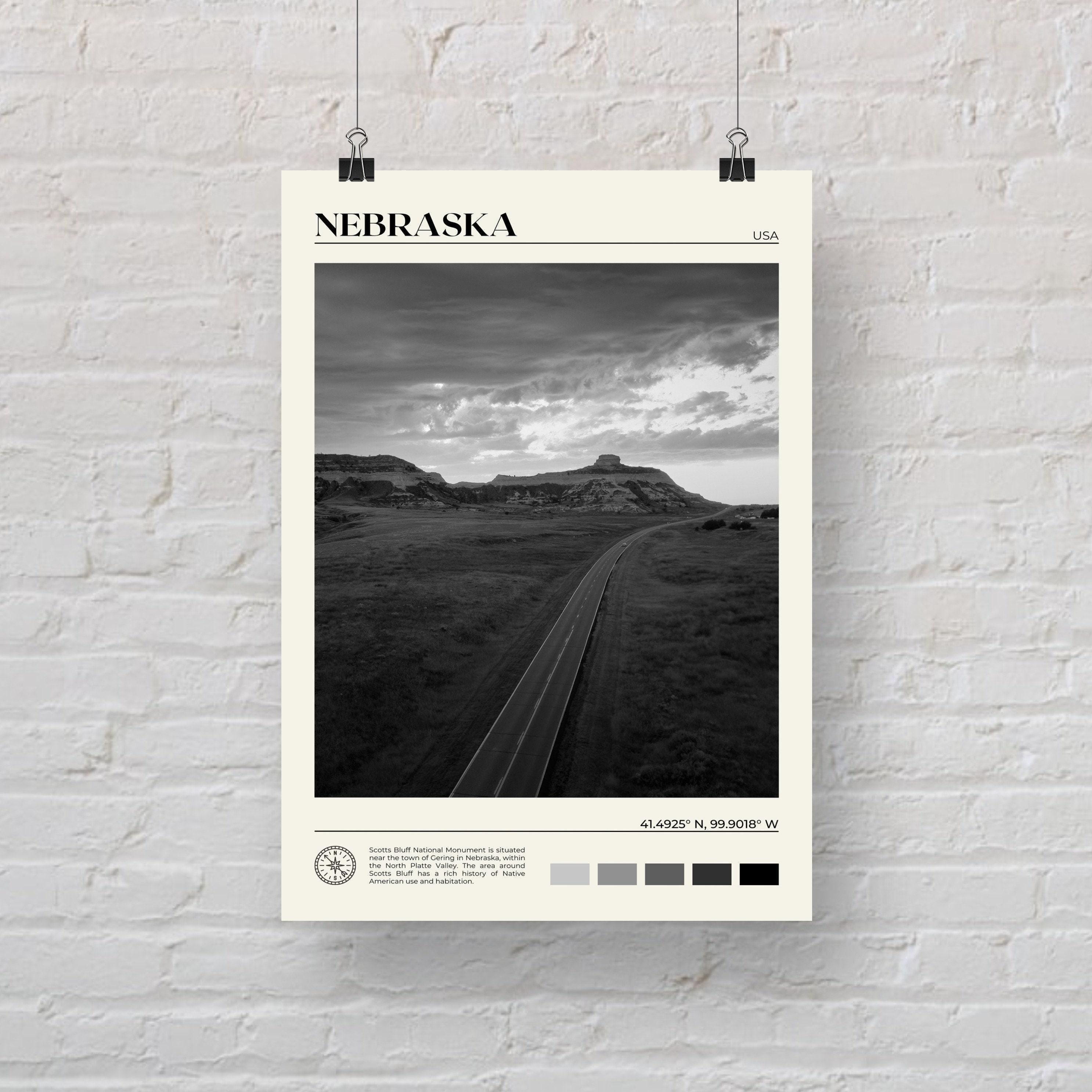 Black and White, Nebraska Print, Nebraska Wall Art, Nebraska