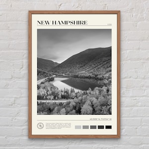 Schwarz und weiß, New Hampshire Druck, New Hampshire Wandkunst, New Hampshire Poster, New Hampshire Foto, New Hampshire Poster, USA