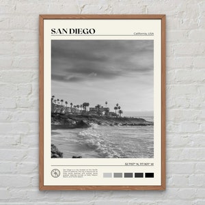 Schwarz und weiß, San Diego Druck, San Diego Wandkunst, San Diego Poster, San Diego Foto, San Diego Poster Druck, California Poster Print