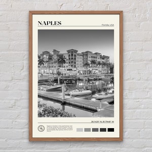 Zwart-wit, Napels print, Napels muurkunst, Napels poster, Napels foto, Napels poster print, Napels muur decor, Florida poster print