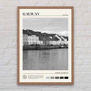 Schwarz und weiß, Galway Print, Galway Wandkunst, Galway Poster, Galway Foto, Galway Poster Druck, Galway Wand-Dekor, Irland Poster