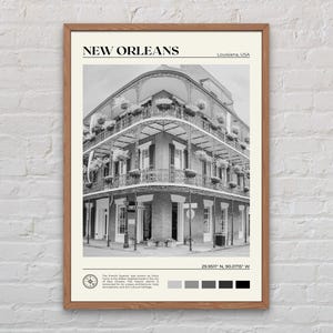 Blanco y negro, Impresión de Nueva Orleans, Arte mural de Nueva Orleans, Póster de Nueva Orleans, Foto de Nueva Orleans, Impresión de póster de Nueva Orleans, Estados Unidos