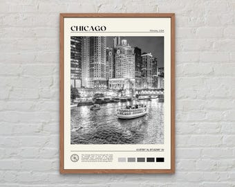 Black and White, Chicago Print, Chicago Wall Art, Chicago Poster, Chicago Photo, Chicago Poster Print, Chicago Wall Decor, Illinois Poster
