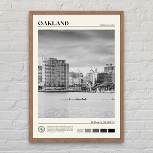 Black and White, Oakland Print, Oakland Wall Art, Oakland Poster, Oakland Photo, Oakland Poster Print, Oakland Wall Decor, California