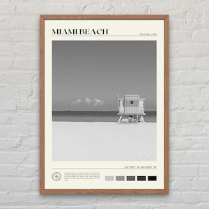 Schwarz und weiß, Miami Beach Kunstdruck, Miami Beach Kunst, Miami Beach Poster, Miami Beach Foto, Miami Beach Poster Druck, Miami Beach Decor