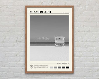 Black and White, Miami Beach Print, Miami Beach Art, Miami Beach Poster, Miami Beach Photo, Miami Beach Poster Print, Miami Beach Decor