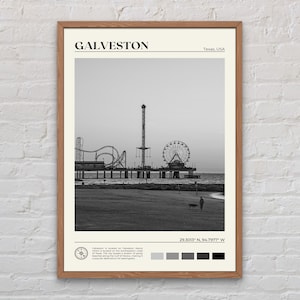 Black and White, Galveston Print, Galveston Wall Art, Galveston Poster, Galveston Photo, Galveston Poster Print, Galveston Decor, Texas