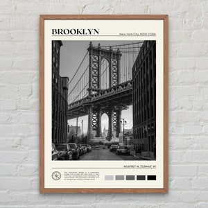 Schwarzweiß, Brooklyn Print, Brooklyn Wandkunst, Brooklyn Poster, Brooklyn Foto, New York City Poster Druck, New York Poster Druck