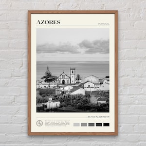 Noir et blanc, impression Açores, art mural Açores, affiche Açores, photo Açores, impression affiche Açores, décoration murale Açores, impression affiche Portugal
