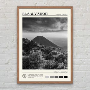 Blanco y negro, Impresión de El Salvador, Arte de El Salvador, Cartel de El Salvador, Foto de El Salvador, Impresión de carteles de El Salvador, Decoración de El Salvador