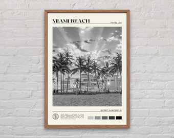 Black and White, Miami Beach Print, Miami Beach Art, Miami Beach Poster, Miami Beach Photo, Miami Beach Poster Print, Miami Beach Decor