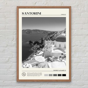 Schwarzweiß, Santorini Print, Santorini Wandkunst, Santorini Poster, Santorini Foto, Santorini Poster Print, Santorini Decor, Griechenland