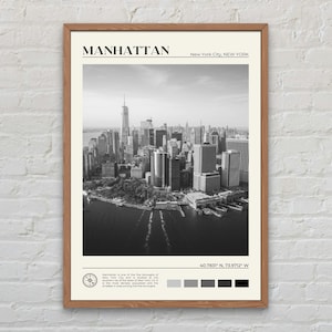 Zwart-wit, Manhattan-afdruk, Manhattan Wall Art, Manhattan-poster, Manhattan-foto, Manhattan-poster, Manhattan-muurdecoratie, Verenigde Staten