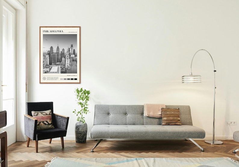 Zwart-wit, Philadelphia-afdruk, Philadelphia-kunst, Philadelphia-poster, Philadelphia-foto, Philadelphia-posterafdruk, Pennsylvania afbeelding 3