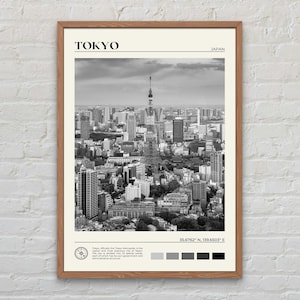 Blanco y negro, Impresión de Tokio, Arte mural de Tokio, Póster de Tokio, Foto de Tokio, Impresión de póster de Tokio, Decoración de pared de Tokio, Impresión de póster de Japón, Asia