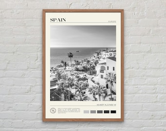 Black and White, Spain Print, Spain Wall Art, Spain Poster, Spain Photo, Spain Poster Print, Spain Wall Decor, Madrid, Barcelona, Malaga