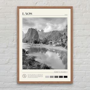 Black and White, Laos Print, Laos Wall Art, Laos Poster, Laos Photo, Laos Poster Print, Laos Wall Decor, Asia Poster Print