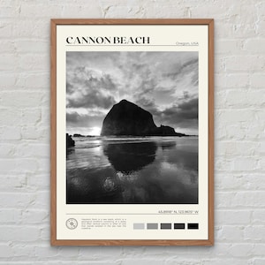 Black and White, Cannon Beach Print, Cannon Beach Wall Art, Cannon Beach Poster, Cannon Beach Photo, Cannon Beach Wall Decor, Oregon, USA