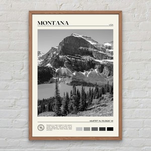 Noir et blanc, impression Montana, art mural Montana, affiche Montana, photo Montana, impression affiche Montana, décoration murale Montana, États-Unis