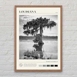 Black and White, Louisiana Print, Louisiana Wall Art, Louisiana Poster, Louisiana Photo, Louisiana Poster Print, Louisiana Wall Decor, USA