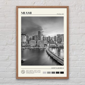 Black and White, Miami Print, Miami Wall Art, Miami Poster, Miami Photo, Miami Poster Print, Miami Wall Decor, Florida Poster Print, USA