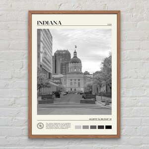Black and White, Indiana Print, Indiana Wall Art, Indiana Poster, Indiana Photo, Indiana Poster Print, Indiana Wall Decor, USA Poster