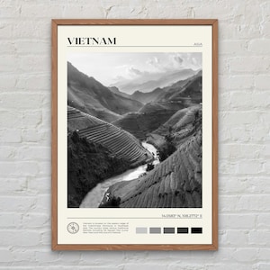 Bianco e nero, stampa del Vietnam, arte murale del Vietnam, poster del Vietnam, foto del Vietnam, stampa del poster del Vietnam, decorazione murale del Vietnam, poster dell&#39;Asia