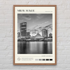 Black and White, Milwaukee Print, Milwaukee Wall Art, Milwaukee Poster, Milwaukee Photo, Milwaukee Poster Print, Wisconsin Poster Print