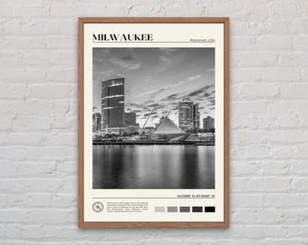 Black and White, Milwaukee Print, Milwaukee Wall Art, Milwaukee Poster, Milwaukee Photo, Milwaukee Poster Print, Wisconsin Poster Print