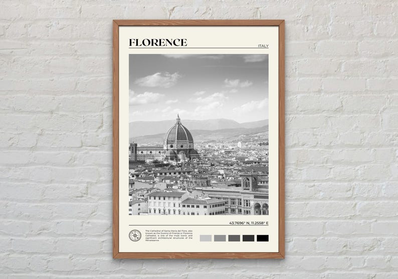 Black and White, Florence Print, Florence Wall Art, Florence Poster, Florence Photo, Florence Poster Print, Florence Wall Decor, Italy image 1