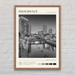 Noir et blanc, impression Providence, art mural Providence, affiche Providence, photo Providence, décoration murale Providence, impression Rhode Island