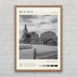 Black and White, Guyana Print, Guyana Wall Art, Guyana Poster, Guyana Photo, Guyana Poster Print, Guyana Wall Decor, South America Print