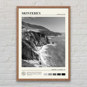 Black and White, Monterey Print, Monterey Wall Art, Monterey Poster, Monterey Photo, Monterey Poster Print, Monterey Decor, California