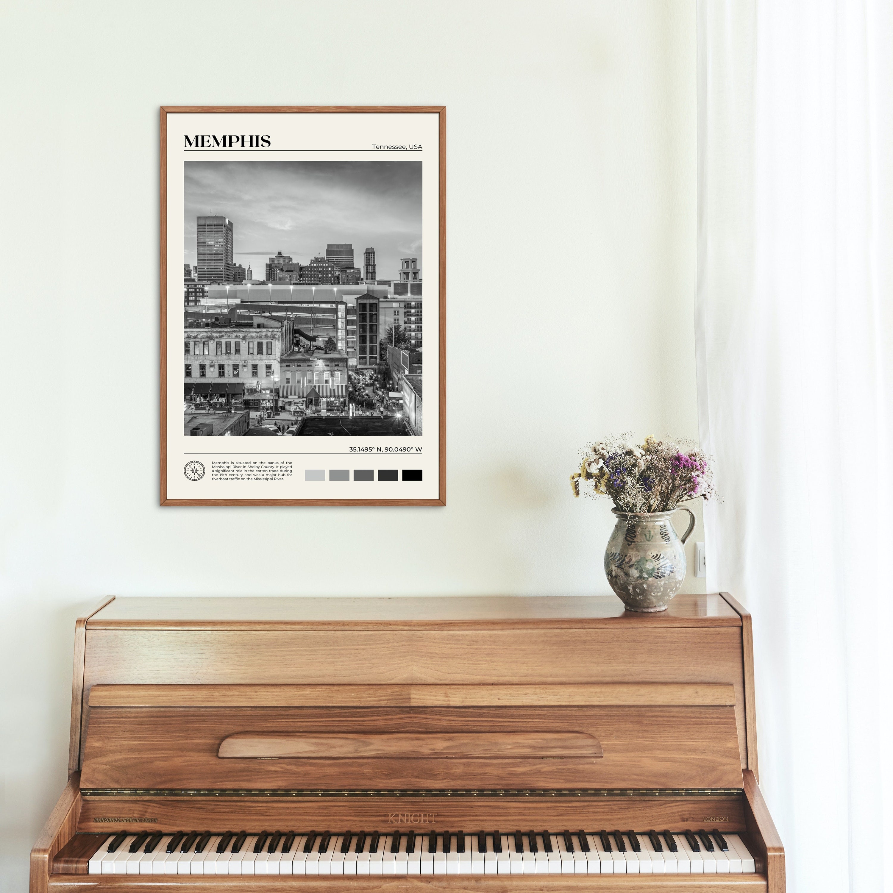 Black and White, Memphis Print, Memphis Wall Art, Memphis Poster