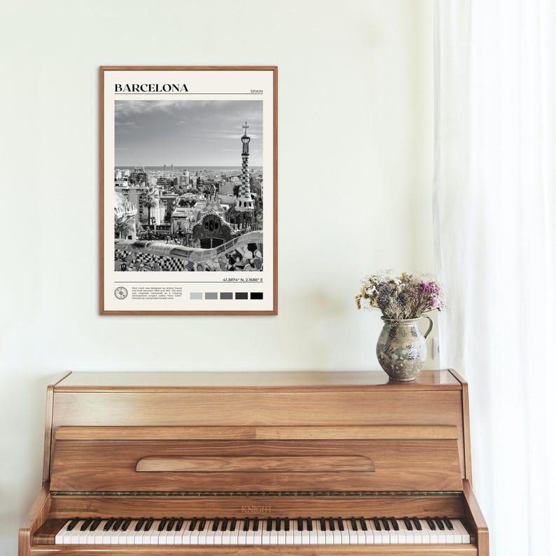 Black and White, Barcelona Print, Barcelona Wall Art, Barcelona Poster, Barcelona Photo, Barcelona Poster Print, Barcelona Decor, Spain image 4