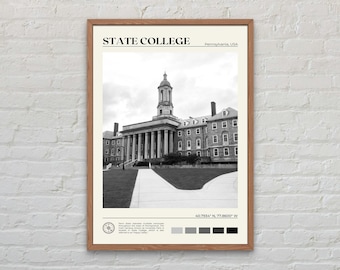 Black and White, State College Print, State College Art, State College Poster, State College Photo, State College Wall Decor, Pennsylvania