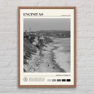 Black and White, Encinitas Print, Encinitas Wall Art, Encinitas Poster, Encinitas Photo, Encinitas Poster Print, California Poster Print
