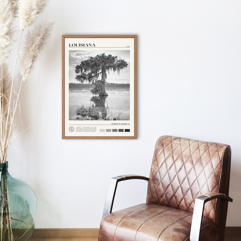 Black and White, Louisiana Print, Louisiana Wall Art, Louisiana Poster, Louisiana Photo, Louisiana Poster Print, Louisiana Wall Decor, USA image 2