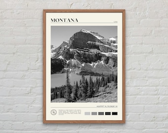 Black and White, Montana Print, Montana Wall Art, Montana Poster, Montana Photo, Montana Poster Print, Montana Wall Decor, United States