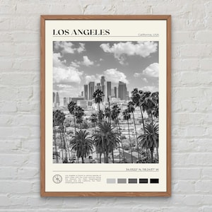 Schwarz und weiß, Los Angeles Print, Los Angeles Wandkunst, Los Angeles Poster, Los Angeles Foto, Los Angeles Poster Print, California