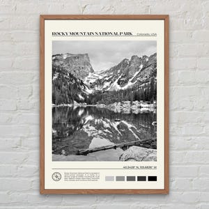 Black and White, Rocky Mountain National Park Print, Rocky Mountain Wall Art, Rocky Mountain Poster, Rocky Mountain Photo, Colorado, USA